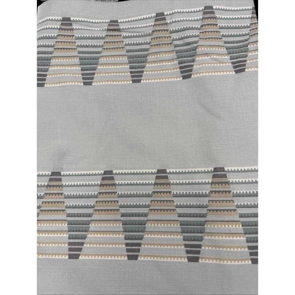 Vintage Tablecloth Repurposed From  Sheet, Napkins, Blue Geometric